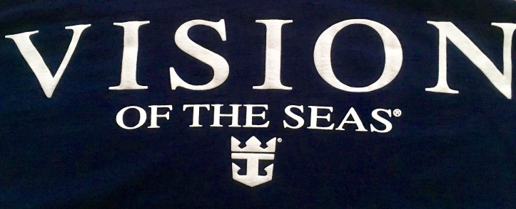 Dark blue background with Vision of the Seas written in white.